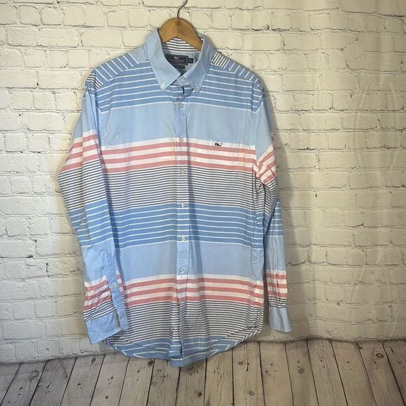Vineyard Vines Slim Fit Tucker Shirt Long Sleeve Golf Shirt size L 100% Cotton - Picture 1 of 7